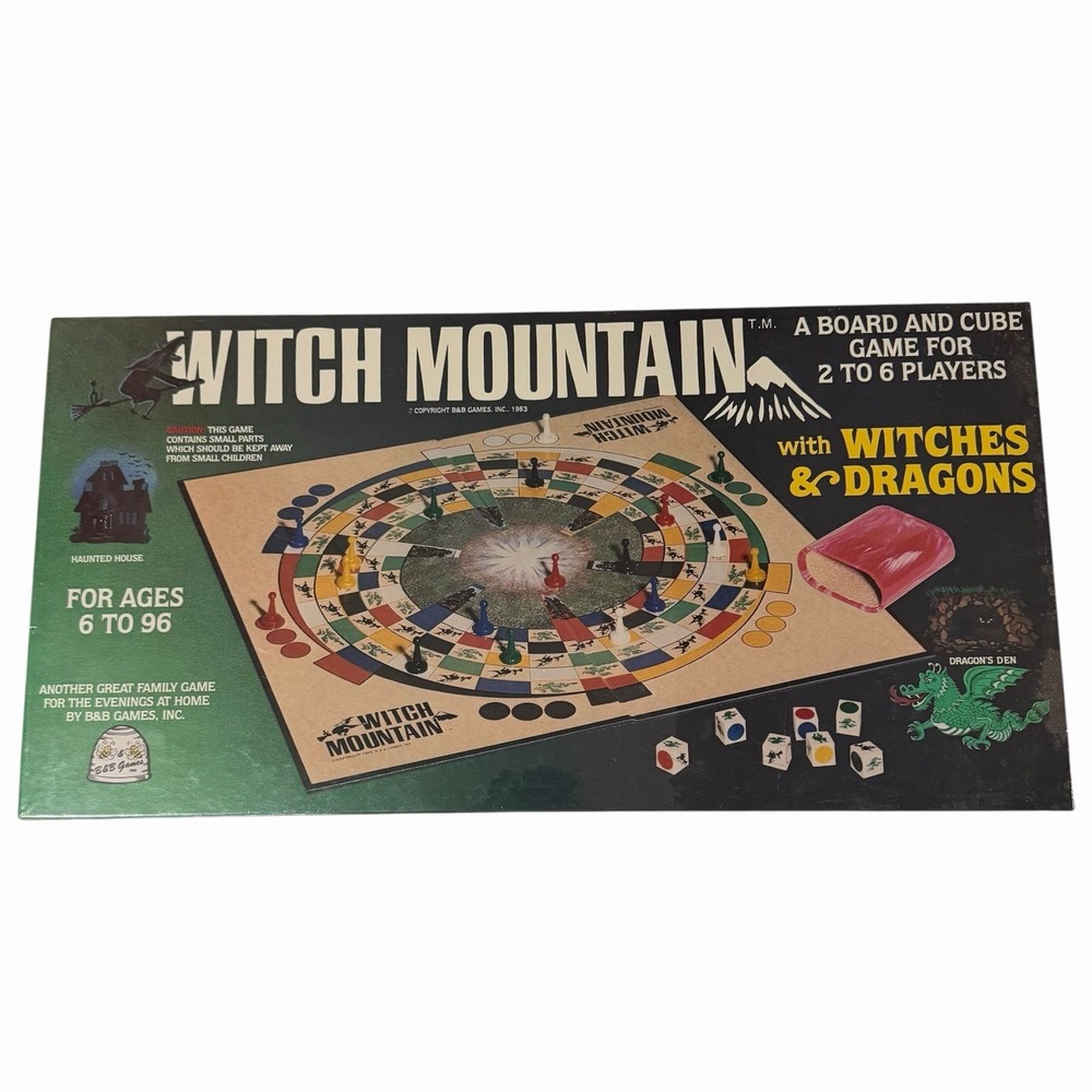 New Rare 1983 Witch Mountain Witches Dragons Board Game B&B Games Haunted House